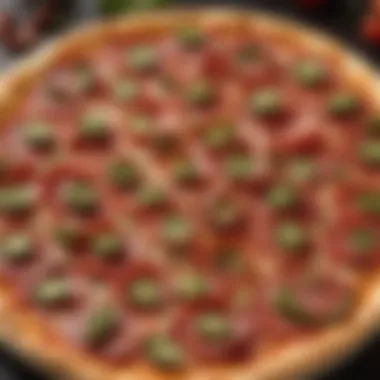 Artistic shot showcasing the fusion of pepperoni and jalapeno on pizza