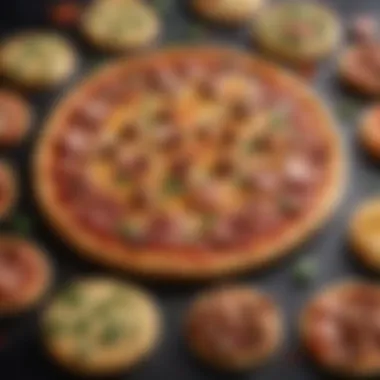 Savory Biscuit Pizza Toppings in Artistic Arrangement Savory Biscuit Pizza Toppings in Artistic Arrangement