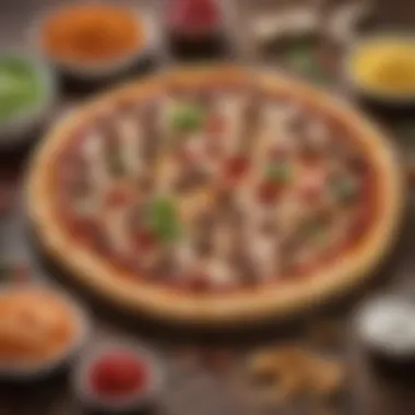 A variety of toppings and sauces arranged for a pizza night