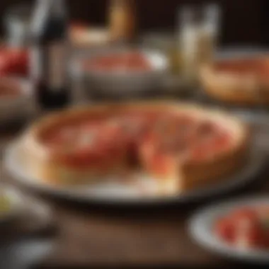 Essence of Culinary Culture The essence of Chicago's deep dish pizza culture captured in a bite