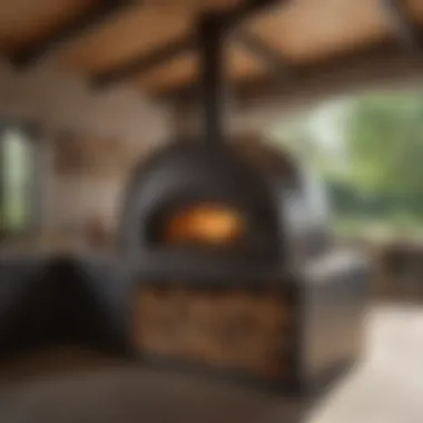 An elegant view of the Gozney Dome wood oven showcasing its modern design.