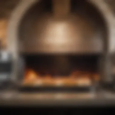 Close-up of the Gozney Dome wood oven's interior featuring its cooking surface.