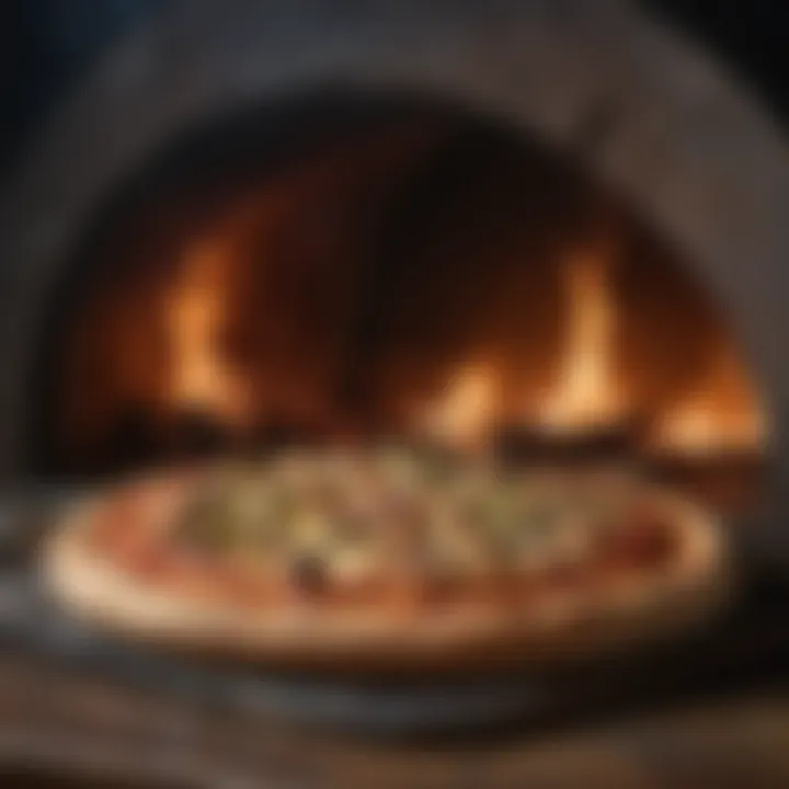 A beautifully charred pizza cooked in the Gozney Dome wood oven.