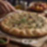 Artisan Greek flatbread with herbs and olive oil