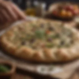 Artisan Greek flatbread with herbs and olive oil
