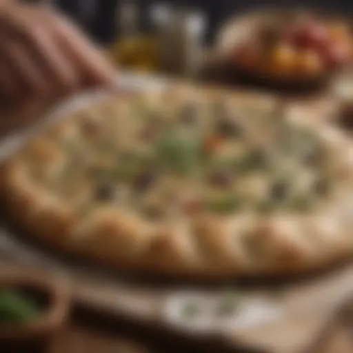 Artisan Greek flatbread with herbs and olive oil