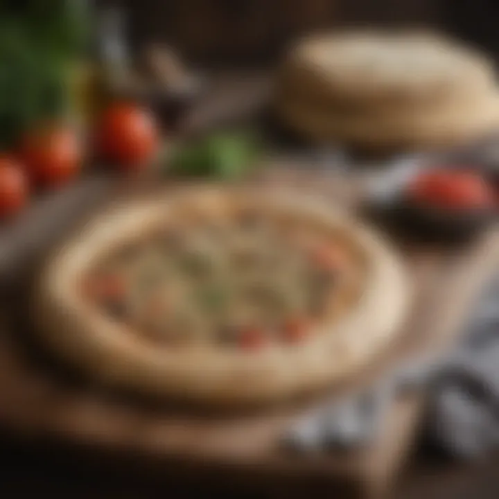Traditional Greek flatbread on a rustic table