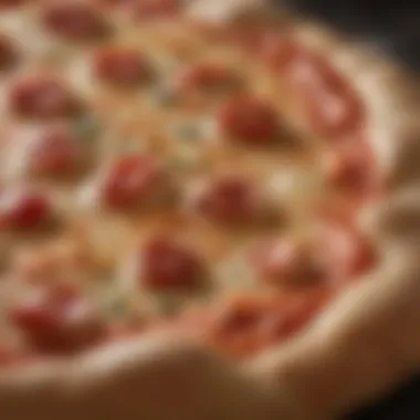 Texture detail of risen pizza dough