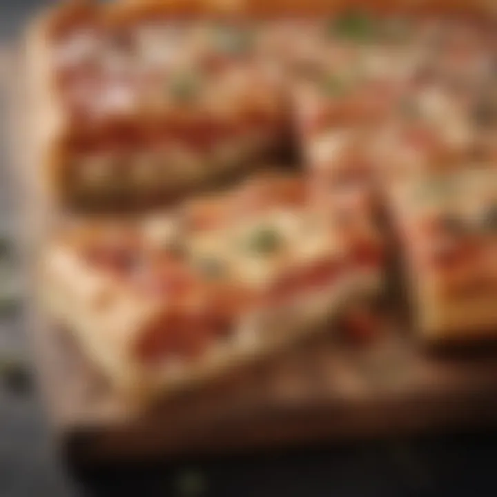 Sicilian pizza with layers of flavorful toppings