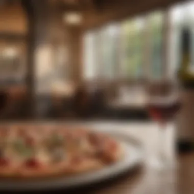 Elegant Keste Pizza Dining Elegant dining setting featuring Keste pizza and wine