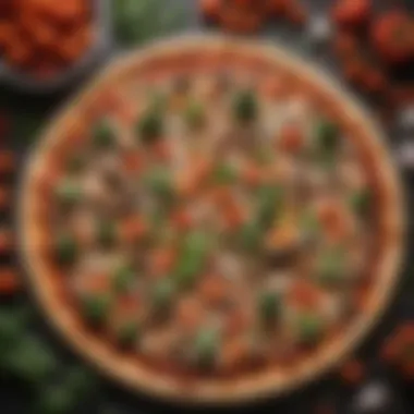 Delicious keto-friendly pizza topped with fresh vegetables