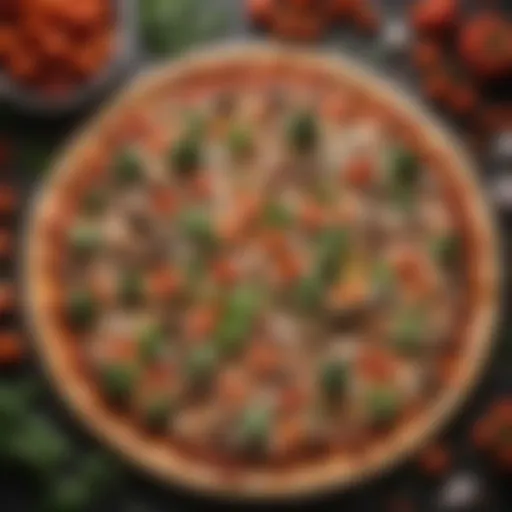Delicious keto-friendly pizza topped with fresh vegetables