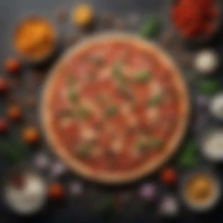 Ingredients for keto pizza laid out neatly
