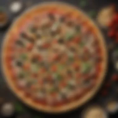 A variety of keto pizza toppings arranged artistically