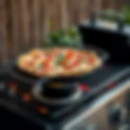 Kettle pizza setup on a gas grill