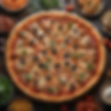 Diverse Pizza Selection at Ktown Pizza Company A stunning overhead shot of a diverse pizza selection