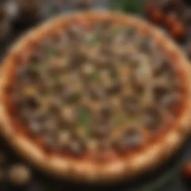 Savory lacto vegetarian pizza showcasing a variety of exotic mushrooms