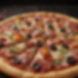A visually appealing slice of Pizza Hut's newest pizza featuring vibrant toppings.