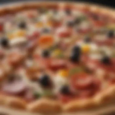 Close-up of a unique pizza with gourmet toppings