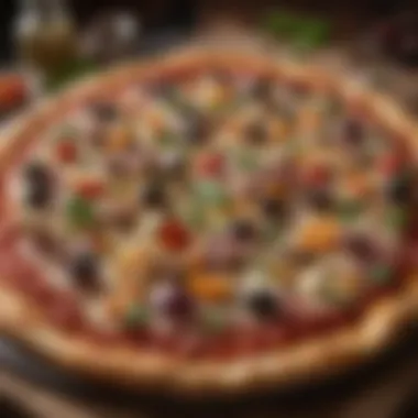 Artisanal pizza being crafted with exquisite toppings