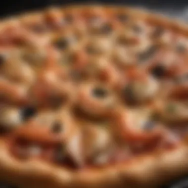 Oceanic Flavor Fusion Innovative low-calorie pizza with fresh seafood