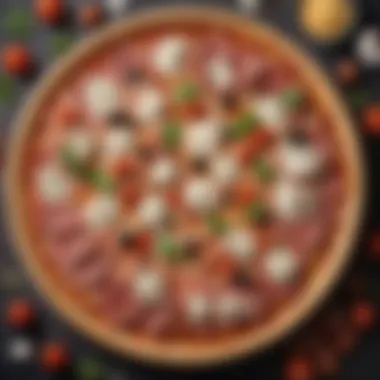 Healthy Ingredients for Low Salt Frozen Pizza An array of ingredients showcasing the health benefits of low salt frozen pizza.