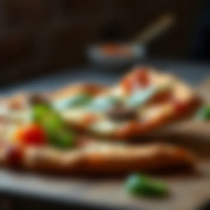 A slice of New York veggie pizza showcasing its unique crust