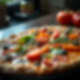 Vibrant New York veggie pizza topped with fresh vegetables
