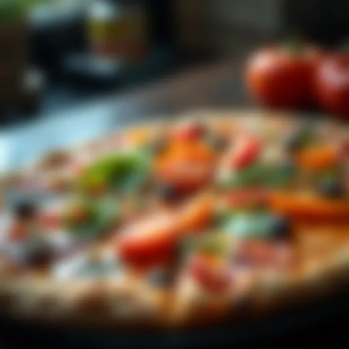 Vibrant New York veggie pizza topped with fresh vegetables