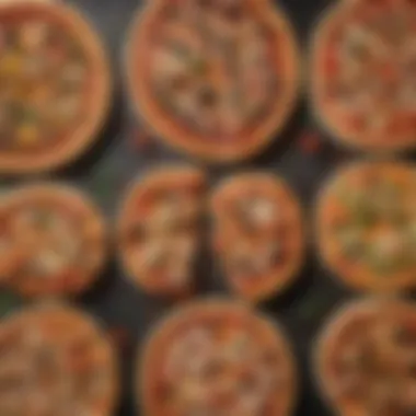 A vibrant array of different pizza types showcasing diverse toppings and crust styles.