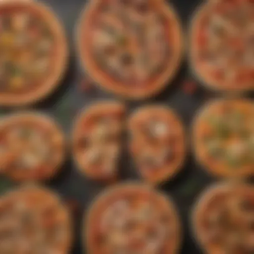 A vibrant array of different pizza types showcasing diverse toppings and crust styles.