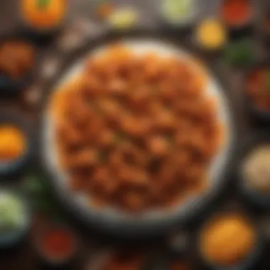 Elements of Fusion Cuisine A creative depiction of fusion cuisine elements blending traditional and modern styles