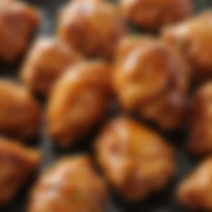 A close-up of the orange chicken highlighting its texture and deliciousness