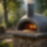 Wood-fired outdoor pizza oven amid nature