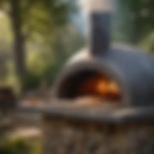 Wood-fired outdoor pizza oven amid nature