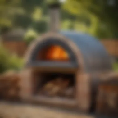 Elegant outdoor wood burning pizza oven