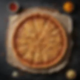 Golden-brown Parmesan cheese crust pizza sliced and ready to serve