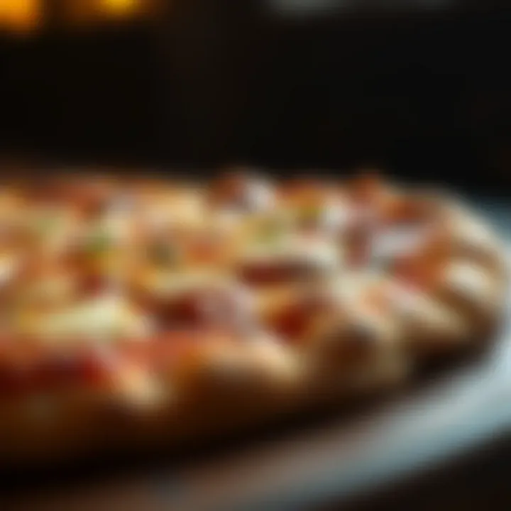 A close-up of a traditional wood-fired pizza, highlighting its crispy crust