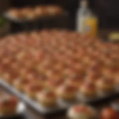 Ingredients for making pizza cupcakes elegantly arranged