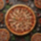 Delicious pizza varieties displayed in a festive setting