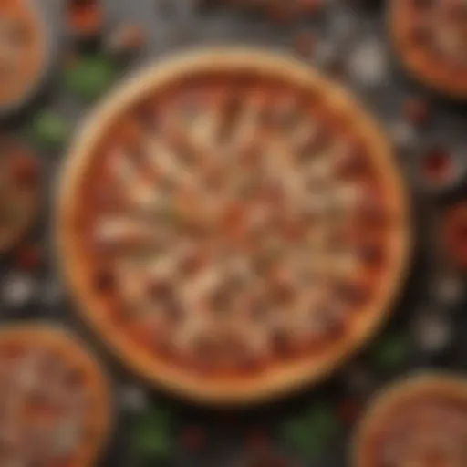 Delicious pizza varieties displayed in a festive setting