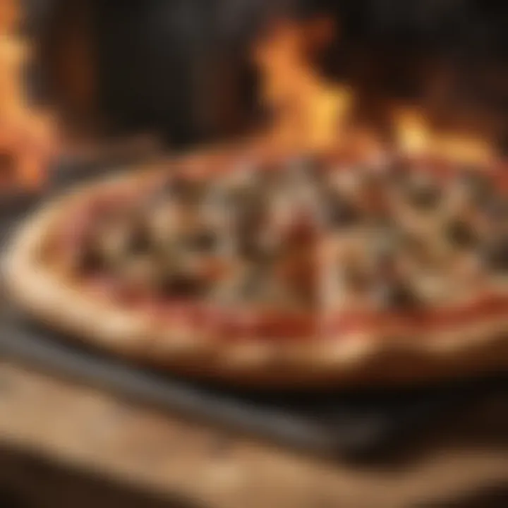 Sizzling wood-fired pizza straight from the oven