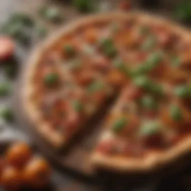 Sustainable Wood-Fired Pizza featuring Heirloom Tomatoes and Basil Wood-fired pizza with heirloom tomatoes and basil
