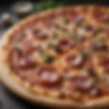 A vibrant pizza adorned with fresh toppings