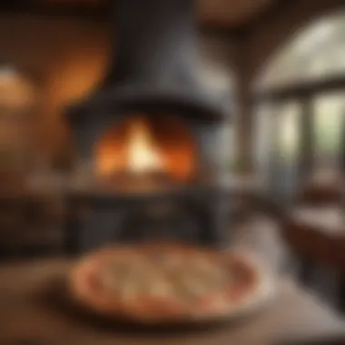 Scenic view of a cozy pizzeria with wood-fired oven