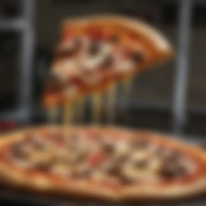 Innovative pizza slice flavors showcased at a factory