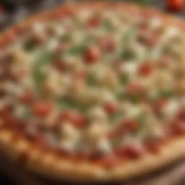 Feta Cheese Crumbles on Pizza Close-up of feta cheese crumbles on a freshly baked pizza