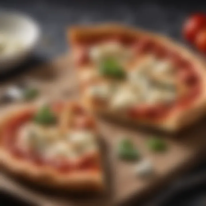 A beautifully plated slice of feta cheese pizza ready to serve