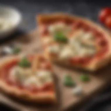 Plated Feta Cheese Pizza Slice A beautifully plated slice of feta cheese pizza ready to serve