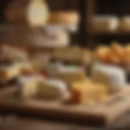 A selection of four distinct cheeses used in Quattro Formaggio pizza.